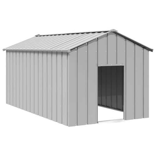 vidaXL Casetta per Cani con Tetto 114x202x101 cm Acciaio Zincato, casetta per Cani con Tetto, Cuccia per Cani, Cuccia per Animali Domestici