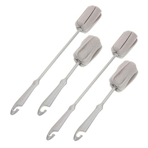 HOMOCONO 4pcs Cleaning Cup Brush Water Cleaning Brush Bottle Cleaner Brush Bottle Scrubber Bottle Brush Bottle for Cleaning Cup Cleaner Brush Mug Brush Grey Sponge
