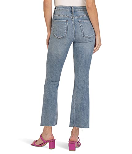 KUT from the Kloth Kelsey Fab Ab Ankle Flare in Comprehensive Jeans for Women, High-Rise and Belt Loops3