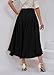 chouyatou Women's Elegant High Waisted Side Slit Irregular Bohemian Maxi Skirt with Pockets (Large, Black)