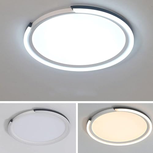 Plafonnier LED rond 40cm à intensité variable en fer et acrylique - 4