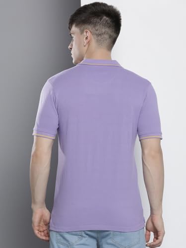 Image of The Indian Garage Co Men Slim Fit Solid Polo Neck Half Sleeves Tshirt