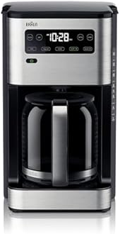 Braun PureFlavor 14‑Cup Programmable Coffee Maker – Fast Brew Speed, Touch Display, Bold & Brew‑Over‑Ice Modes, FlavorCarafe & Adjustable Warm Plate