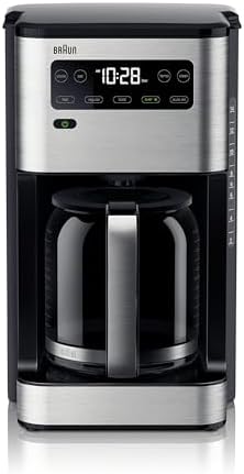 Braun PureFlavor 14‑Cup Programmable Coffee Maker – Fast Brew Speed, Touch Display, Bold & Brew‑Over‑Ice Modes, FlavorCarafe & Adjustable Warm Plate