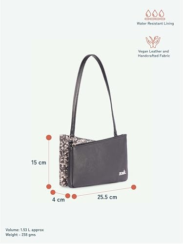 Image of ZOUK Kiya Small Shoulder Bag for Women - Dual-Sided Shoulder Bag with Criss-Cross Design| Handcrafted Purse with Dual Zipper Compartments & Water-Resistant Lining |