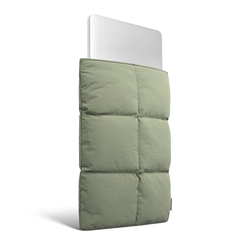 Image of Comfyable Puffy Laptop Sleeve 15 Inch 16 Inch, Quilted Puffer Laptop Carrying Case, Pillow Case Compatible for MacBook Air 15 Inch M3 2024 & MacBook Pro 16 Inch 2023 M3, 16 in Puff Cover, Olive Green