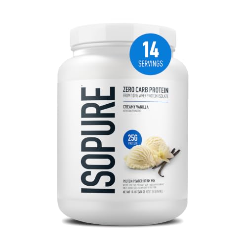 Image of Isopure Zero Carb Whey Isolate Protein Powder, Creamy Vanilla 1 LB