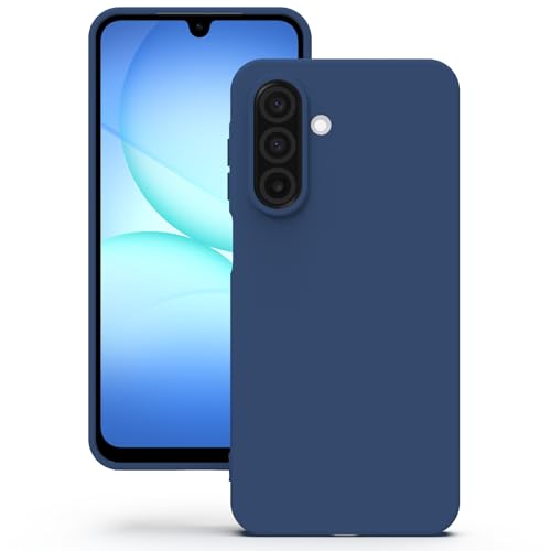 Image of YATWIN Silicone Case for Samsung Galaxy A17 4g /5g, Soft-Touch, Shockproof, DustProof, Antiskid Phone Cover for Samsung Galaxy A17 4g /5g - Dark Blue