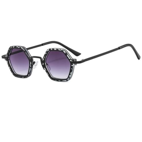 Lunettes de soleil hexagonales en terrasse | Verres océaniques pour femmes punk