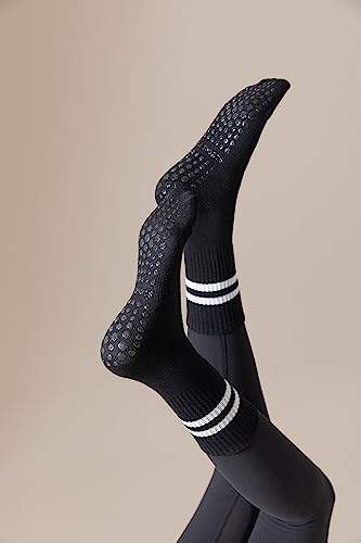 Irisbear Womens Pilates Socks with Grips Non Slip Yoga Socks Barre Gym Athletic Grippy Socks for Women4
