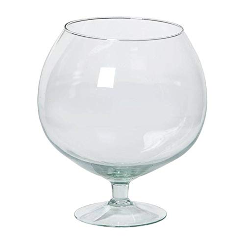 innaGLAS INNA-Glas Bougeoir Roger sur Pied, Boule/Rond, Transparent, 22,5 cm, Ø 13,5cm/20cm - Vase Transparent/Porte-Bougie