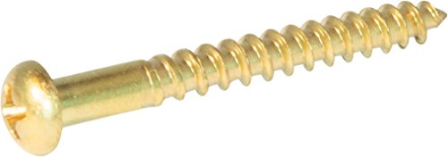 #3 x 5/8 Brass Wood Screws, Round Head, Phillips Drive - (Pack of 100) Solid Brass Plain Finish, Screw Size: #3, Length: 5/8 inches
