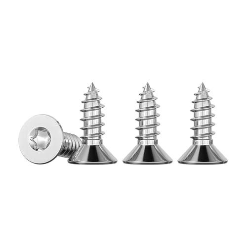 Drenky Pack of 50 Wood Screws Stainless Steel 4 x 10 mm Torx Screws Made of Rustproof A2 V2A Full Thread Grub Screws M4 Chipboard Screws Universal Screws TX20
