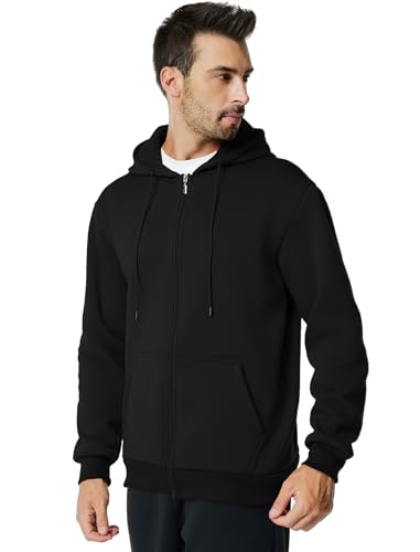 Mens Zip Up Hoodie Long Sleeve Fleece Casual Hooded Sweatshirts Athletic Full Zip Jacket with Pockets4