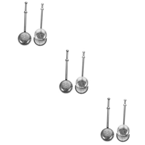 Ciieeo 6pcs Retractable Tea Infusers Stainless Steel Tea Strainer Non- Handle Easy to Clean for Home Brewing