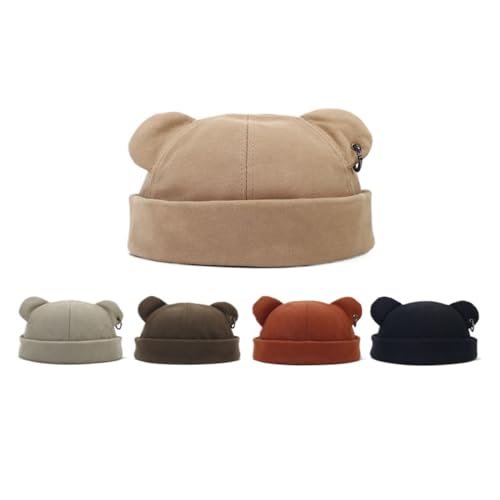 Image of Winter Beanie Hats For Women Men Warm Thickened Cap Unisex Street Fashion Bear Ear Hip Hop Street Fashion