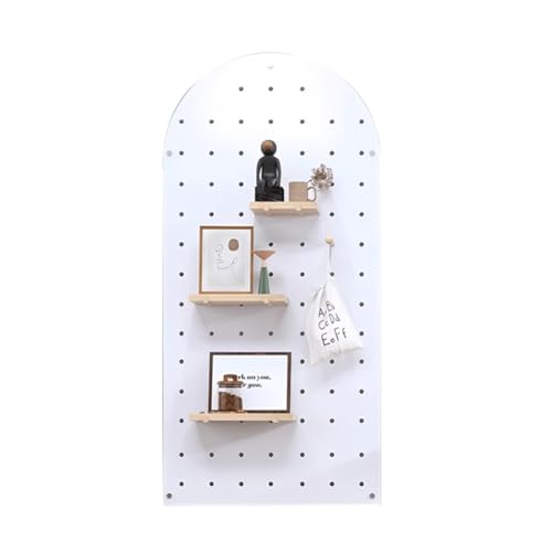 Drewniany organizer w kształcie łuku, perforowany zestaw do przechowywania z litego drewna, do kuchni, garażu, biura, pokoju w akademiku, salonu, 40 x 80 cm, naturalne wykończenie, wszechstronna