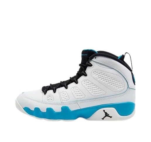 NIKE Air Jordan 9 Retro Powder Blue (Gs) Big Kids-Size 5, Summit White/Black