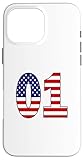 Drapeau des USA Numéro 01 Anniversaire Patriotique – Cadeau Né en 2001 Coque pour iPhone 16 Pro Max