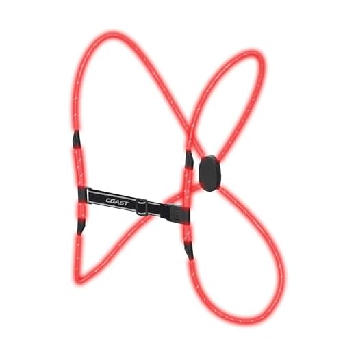 COAST LH150 Rechargeable LED Hi-Vis Lighted Vest, 6+ Color Modes, Reflective, Ultralight, One Size Fits Most