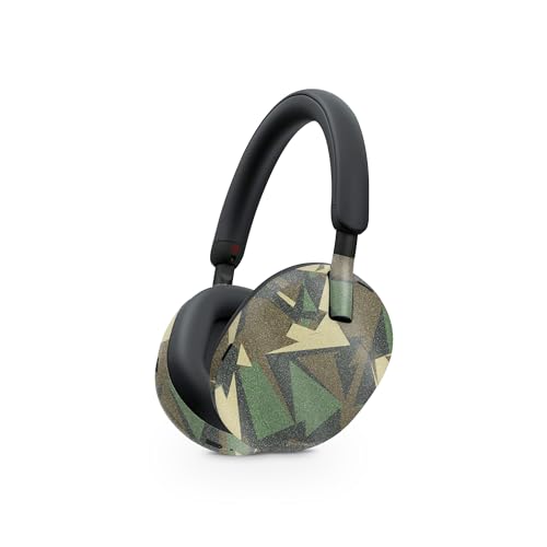 Image of MightySkins Glossy Glitter Skin Compatible with Sony WH-1000XM5 Headphones - Polygonal Camo | Protective, Durable High-Gloss Glitter Finish | Easy to Apply