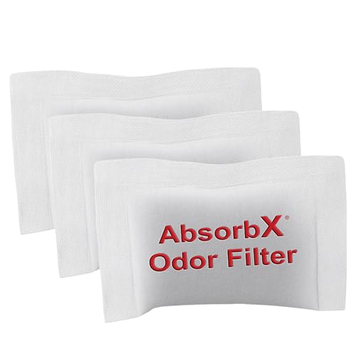 iTouchless Official AbsorbX Trash Can Deodorizer 3-Pack, All Natural Activated Charcoal Odor Absorber Stops Garbage Smells, Air Filter Freshener for 8 Gal and Larger Waste Bins with Compartment