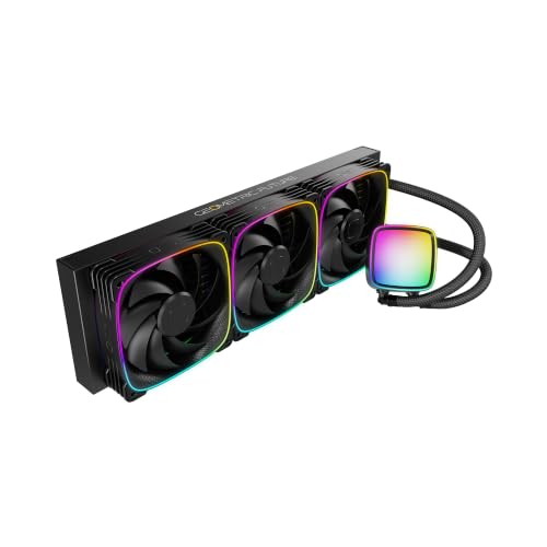 Image of Geometric Future Eskimo Plus 36-360mm AIO CPU Liquid Cooler - 30mm-Thick Squama 3003 PWM ARGB Fans x 3-1.5 L /min High-Flow Pump - Intel LGA 1851 /1700, AMD AM5 /AM4 - Black, GEO-EPS-36B