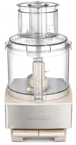 Image of Cuisinart Food Processor 14-Cup Vegetable Chopper for Mincing, Dicing, Shredding, Puree & Kneading Dough, Cream Stainless Steel, DFP-14CRM