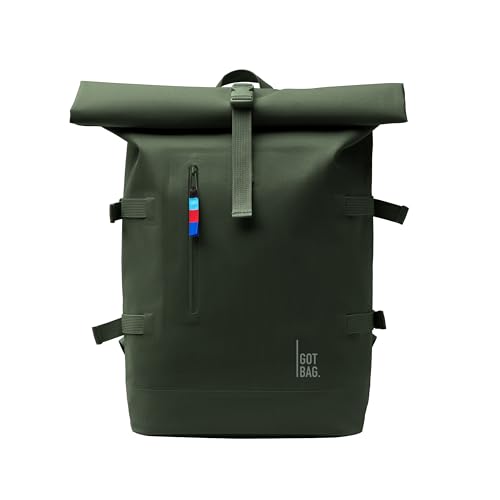 GOT BAG - ROLLTOP Backpack, Hiking & Travel with a 15” Laptop Sleeve, Eco-Conscious Bag Made of Recycled Ocean Impact Plastic™ (Algae Color)