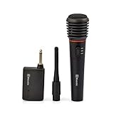 Msonic MAK475K - Micrófono inalámbrico dinámico 2 en 1 inalámbrico y con cable, micrófono de mano para karaoke hasta 20 m, color negro