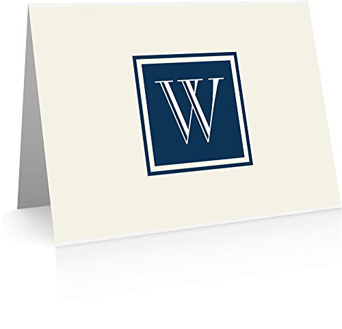 Image of Monogram Stationery Note Cards (24 Foldover Cards and Envelopes) (W)