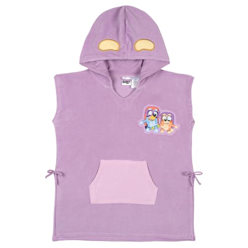 Image of Bluey Girls Loop Terry Cloth Hooded Swim Coverup Toddler to Big Kid Sizes (2T - 10-12)