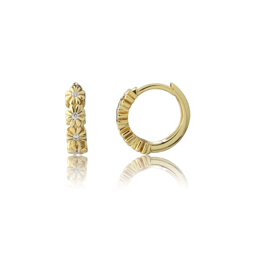 Image of Cherished Moments Hoop Earrings, .925 Sterling Silver or 14k Gold-Plated