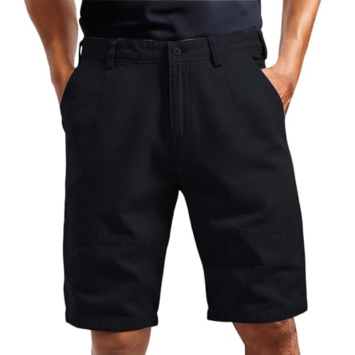 Pantalones cortos chinos para hombre de corte ajustado y liso con bolsillos