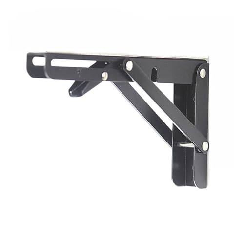 Brackets de estante plegable, Paquete de 2 soportes triangulares plegables for estantes pared, 8 a 20 pulgadas(16 Inch Length)