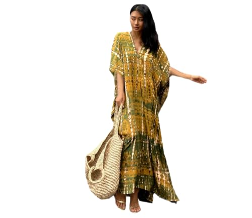 Image of Kaftan Dresses for Women Plus Size Summer Beach Dress with Print and Swim Cover Ups