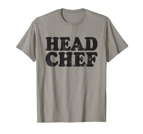 Head Chef Cook Vintage Men Women Kitchen Cooking Culinary T-Shirt, Grey