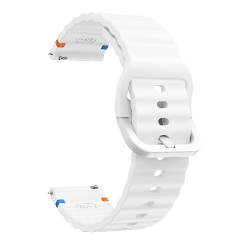 Image of YODI 22mm New Metal Buckle Original Colourful Stiching Points Silicone Strap Band Compatible with Amazfit GTR 2, GTR 2e, GTR 47MM / Noise Fit Endure, Fit Evolve, Fit Active Smartwatch Bands