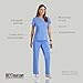 Grey's Anatomy Women's Junior Fit 3 Pocket Mock Wrap Scrub Top, Ceil Blue, Small