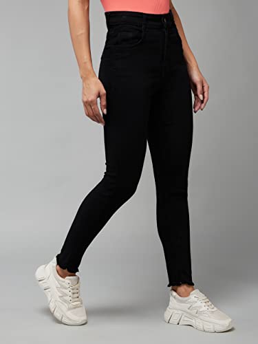Image of Dolce Crudo Women's Skinny High Rise Bleached Cropped Stretchable Denim Jeans