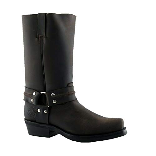 Grinders Unisexe Renegade Hi Cuir Marron Cowboy Western Motard Bottes 44 Cover