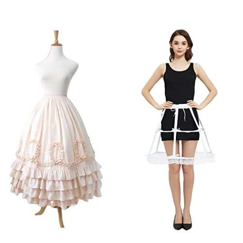 Image of Women Crinoline Petticoat Hoops Skirt Short Half Slip Underskirt for Girls Wedding Bridal Underskirt Slip