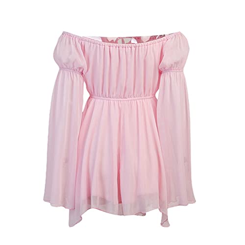 Aunaeyw LXR0048NWAOYRXYZ--A1 Women Casual Dress Solid Color Puff Sleeve Swing Dress thumb #6