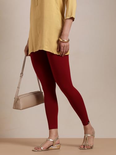 Image of TWIN BIRDS Super Stretchable Cotton Elasthane Fabric Ankle Length Leggings for Women