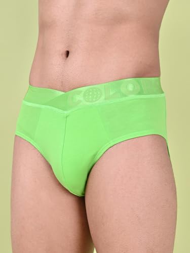 Image of Rupa Colors Modern Solid Brief for Men, Cotton Blend, Regular Fit, Outer Elastic, Pack of 1