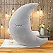 Eogrokerr morbido cuscino in peluche a forma di nuvola di luna e nuvola emozionale a forma di fiore cuscino divano per bambini regalo (grigio luna, 1 pz)