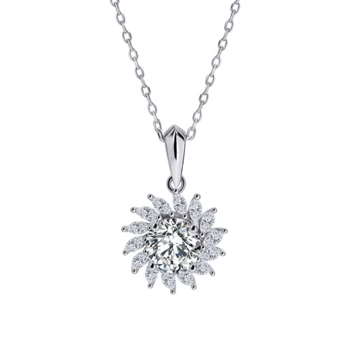 Collier pendentif moissanite en argent 18k, le cadeau d'anniversaire idéal pour femme