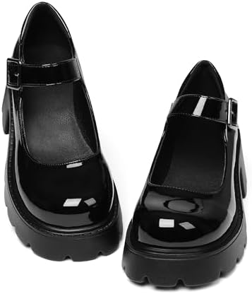 AOSPHIRAYLIAN Mary Janes Platform Mary Janes for Women Round Toe ...