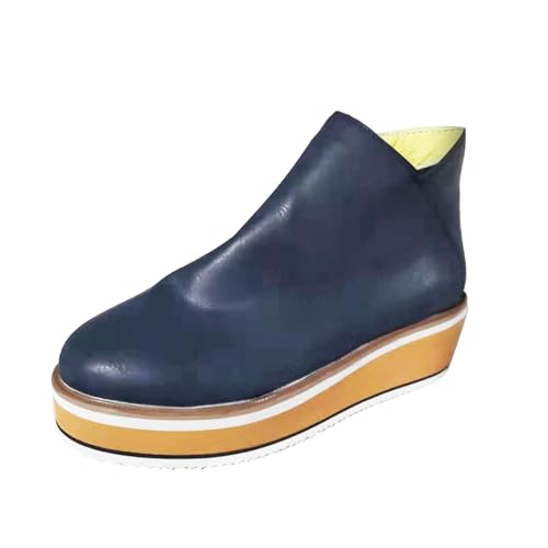 Cocila Botas De Mujer con Color Y Tacón Cremallera Cuña A La Botines Calentitos Agua Altas Piel Marrones Barefoot Vestir Hombre Ante Zapatos para El Frio Australianas Calzado Comodos Respetuosas