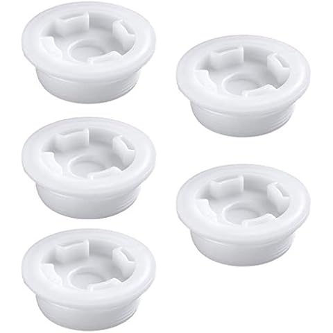 Bung Caps 2” Poly Plug with Gasket 5 PCS, Poly Buttress Drum Bung for 55 Gallon Plastic Drum, Fine Thread Cover